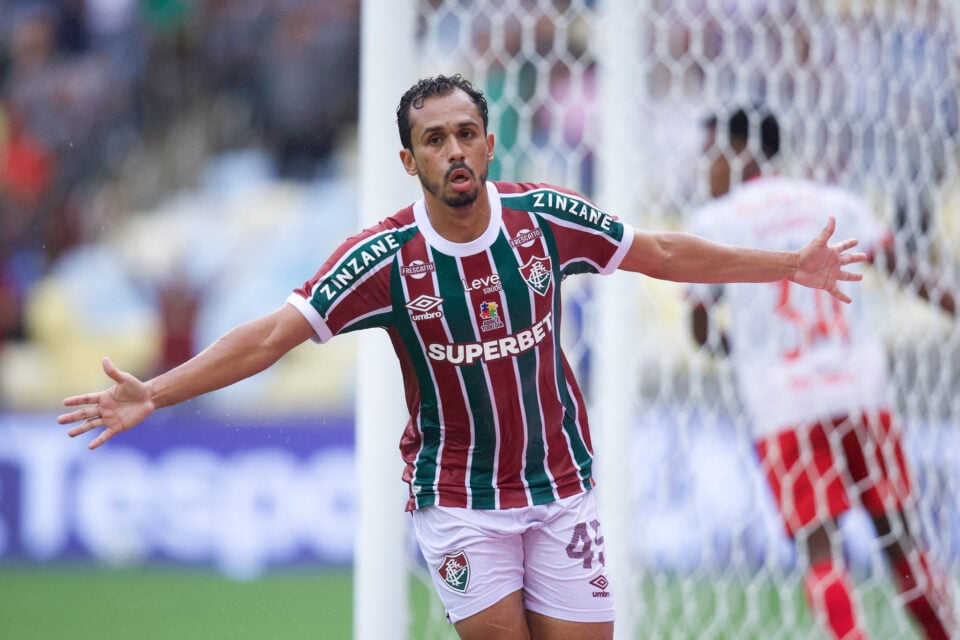 Lima comemora gol do Fluminense contra o Red Bull Bragantino