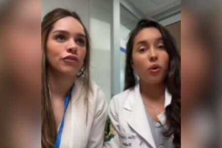 Alunas Gabrielli Farias de Souza e Thaís Caldeiras Soares Foffano (Foto: Reprodução)