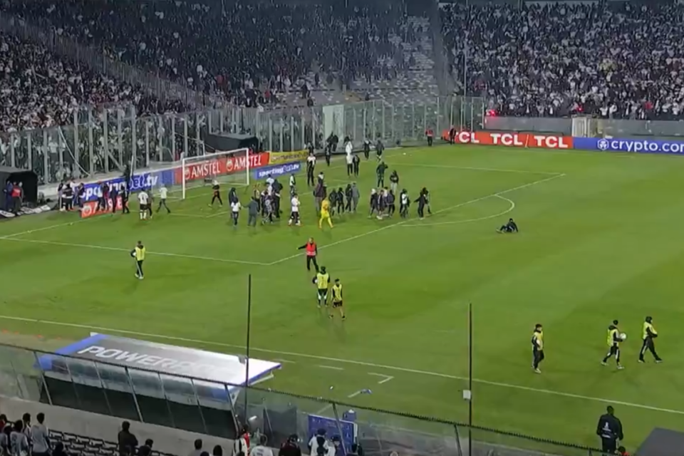 Confusão entre torcedores no jogo Colo Colo e Fortaleza. Foto: Divulgação