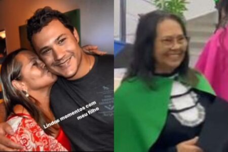 João Bosco e sua mãe (Foto: Reprodução)