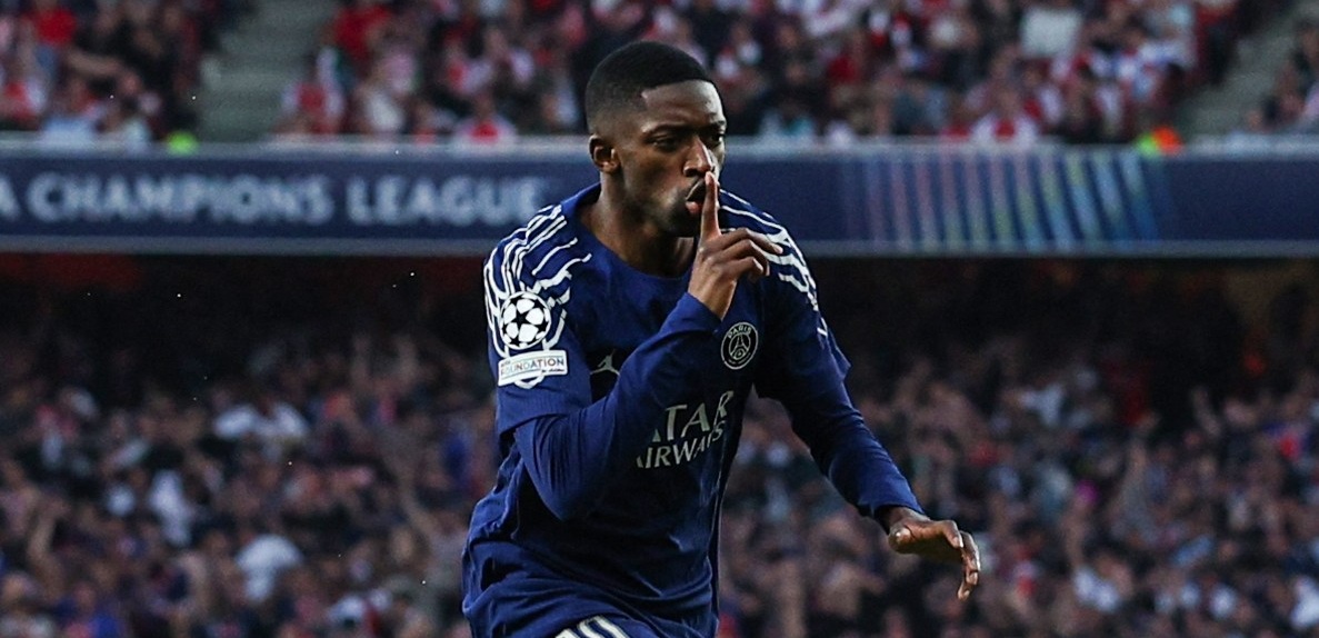 Dembelé, autor do gol da vitória do PSG contra o Arsenal