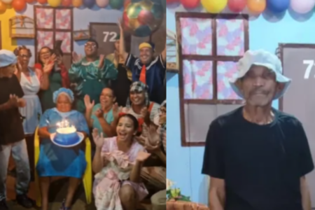 Família celebra aniversário de avô com festa temática do Chaves