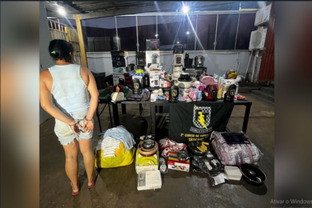 Idosa presa por furtar eletrodomésticos (Foto: Reprodução)