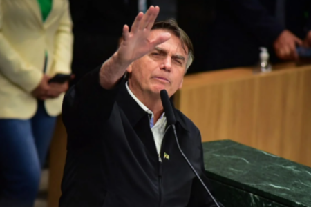 Ex-presidente Jair Bolsonaro: ato pela anistia (Foto: Jucimar de Sousa)