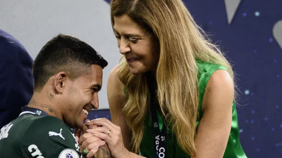 Dudu e Leila Pereira em época do Palmeiras