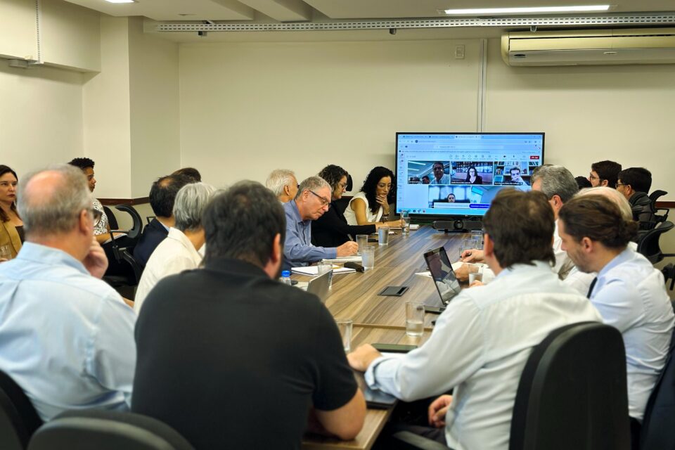 Reunião entre a Semad, BNDES e o consórcio de consultores, em Goiânia (Foto: Divulgação)