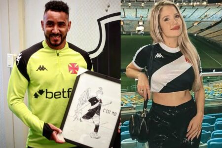 Dimitri Payet e a ex-amante, Larissa Ferrari (Foto: Divulgação)
