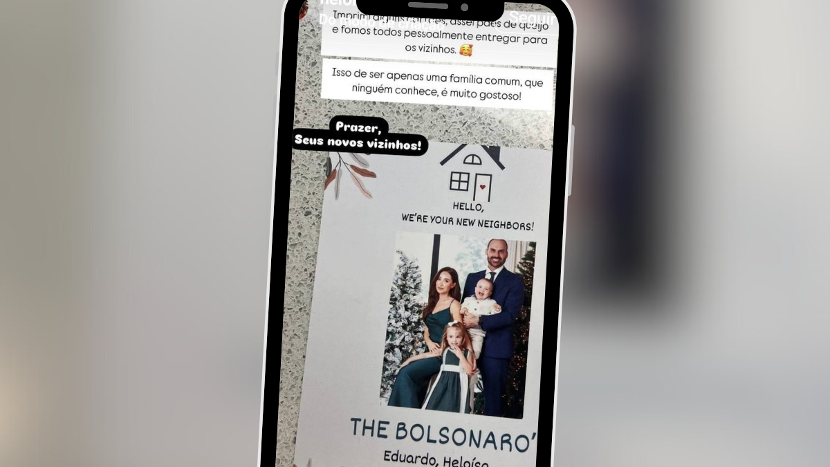 Cartaz feito por Heloísa Bolsonaro, esposa de Eduardo (Foto: Reprodução)