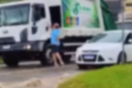 Homem chama condutor de caminhão para briga em Goiânia (Foto: Reprodução)