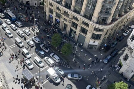 Apagão gerou transtornos nas ruas de Madri (Foto: redes sociais)