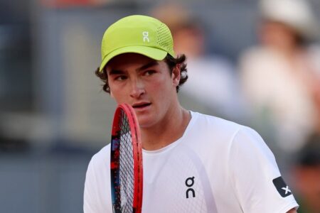 João Fonseca durante sua estreia no Madrid Open