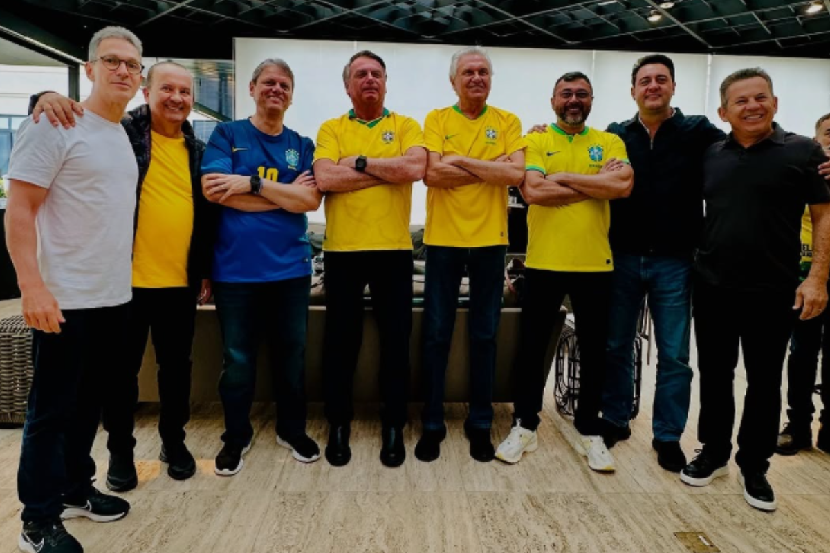 Bolsonaro, Caiado e outros líderes da direita (Foto: Reprodução)