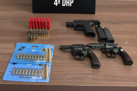 Durante a ação, a polícia apreendeu munições e armas de fogo (Foto: Divulgação/PCGO)