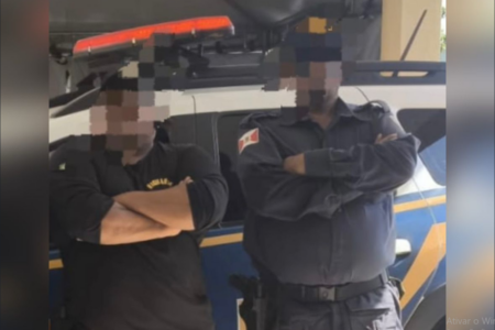 GCMs utilizando fardas, armas e viaturas caracterizadas (Foto: Reprodução)