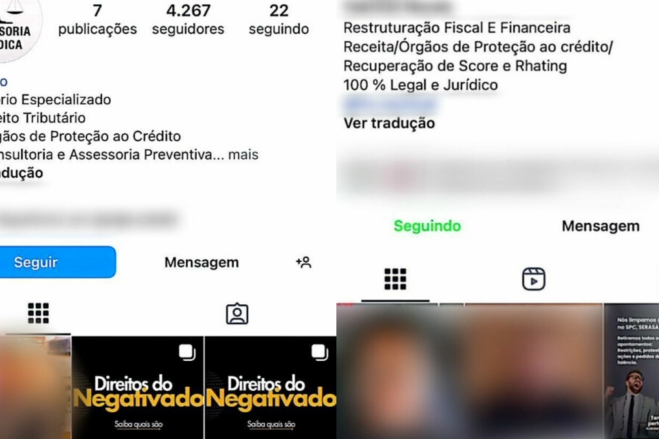 Imagens dos perfis usados pelos suspeitos