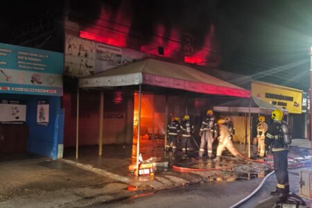 Imagem do local na ocorrência dos bombeiros