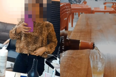 Imagens da mulher antes de ser presa