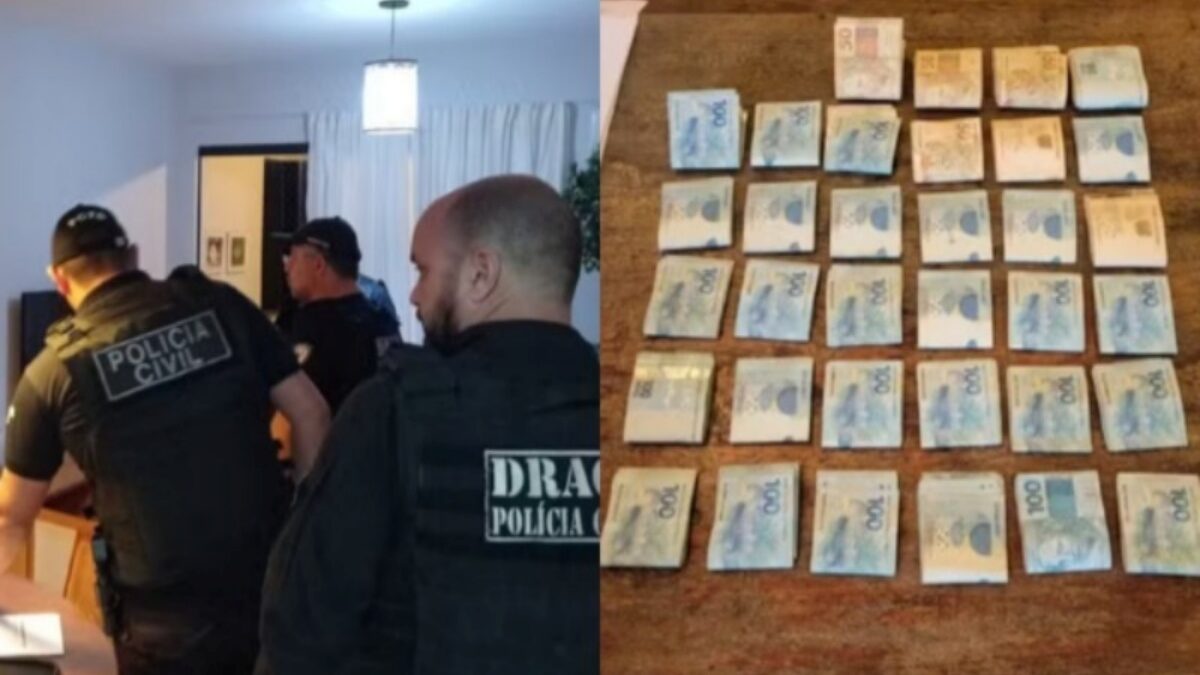A imagem mostra os agentes cumprindo mandados