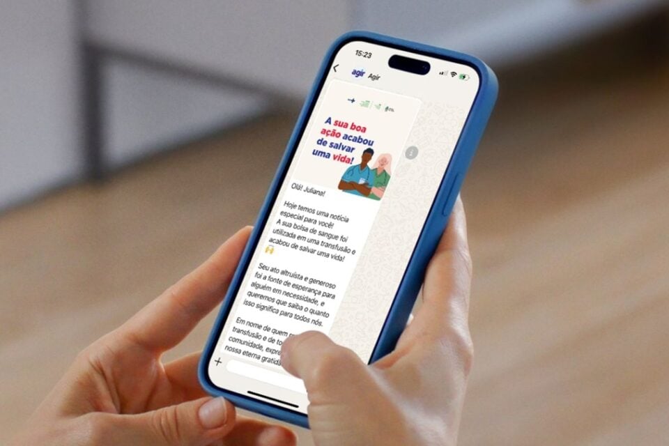 Hugol usa mensagens personalizadas no WhatsApp para convidar doadores de sangue