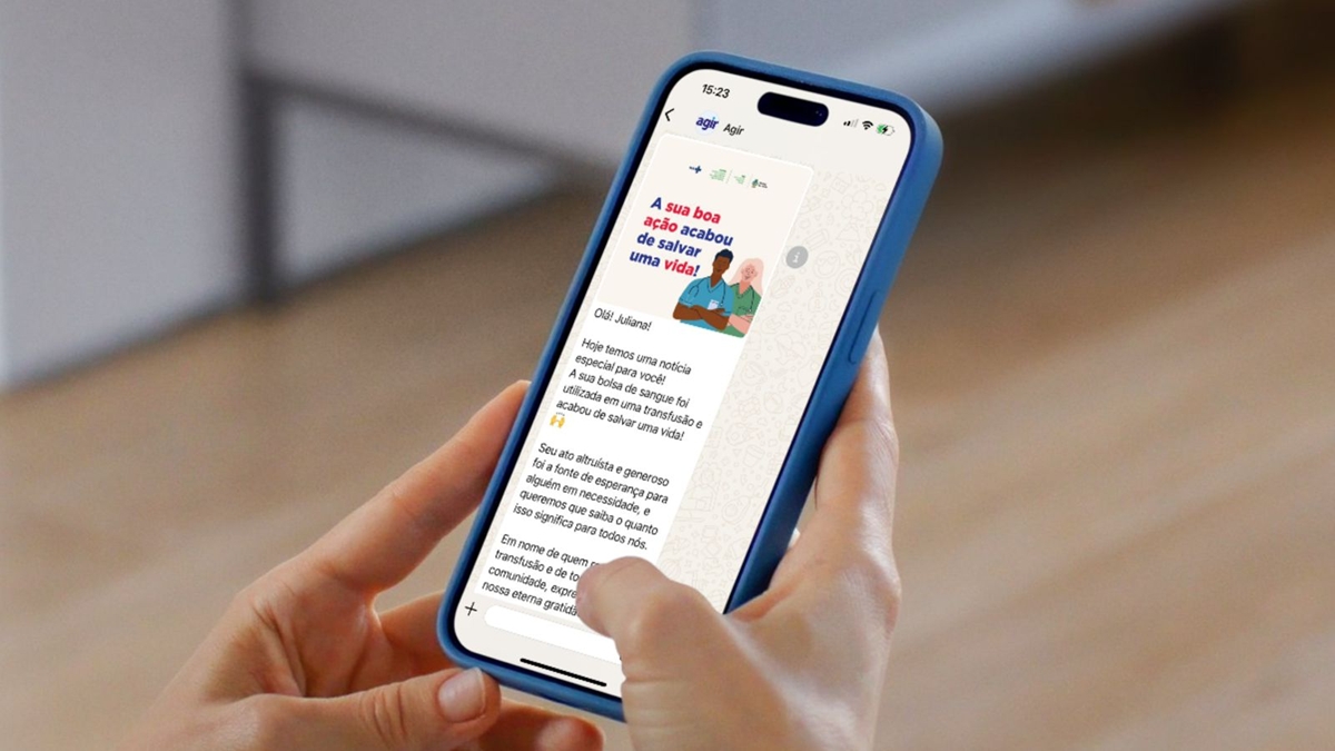 Hugol usa mensagens personalizadas no WhatsApp para convidar doadores de sangue