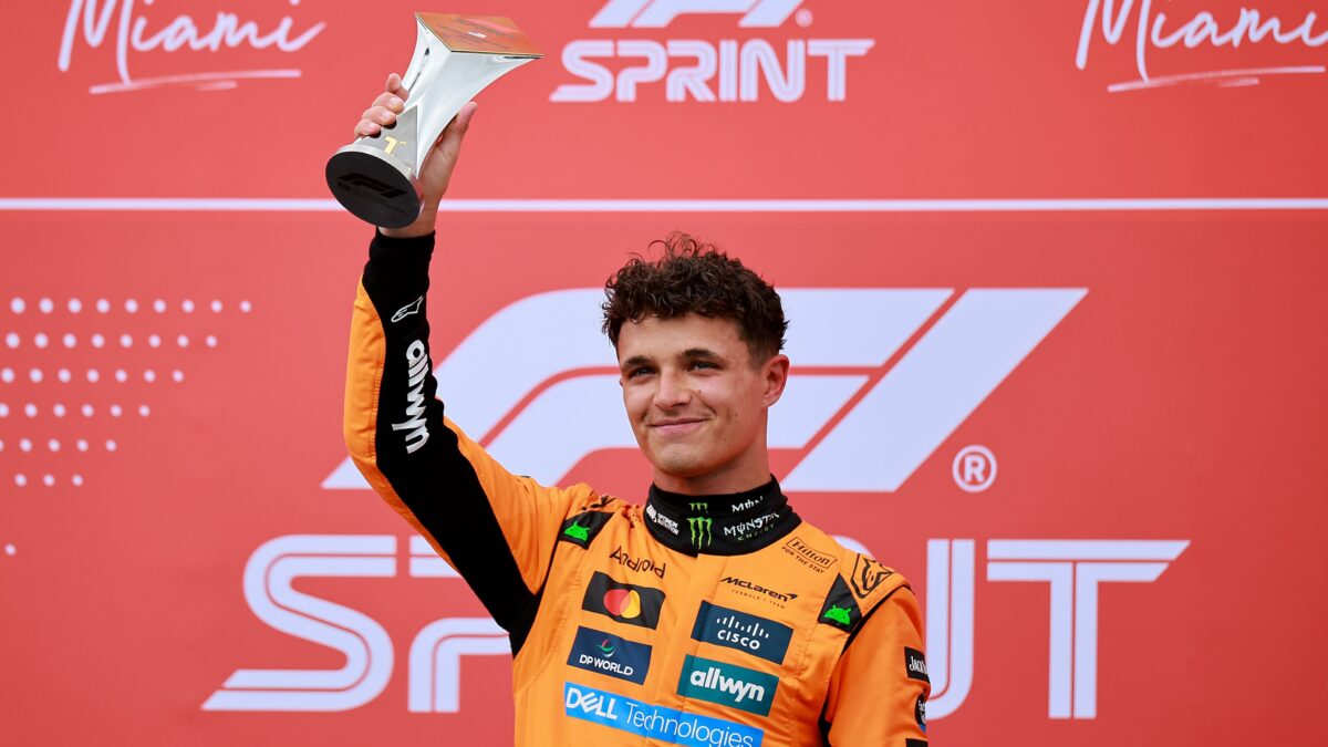 Lando Norris, vencedor da corrida sprint do GP De Miami