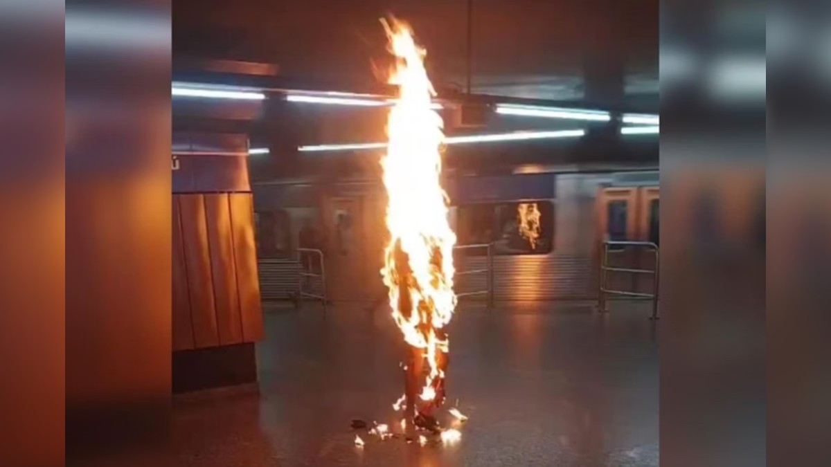 Homem em chamas causa pânico no Metrô de São Paulo