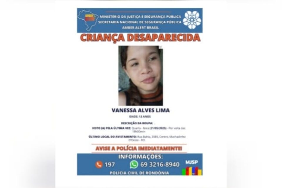 Imagem real de uma criança desaparecida