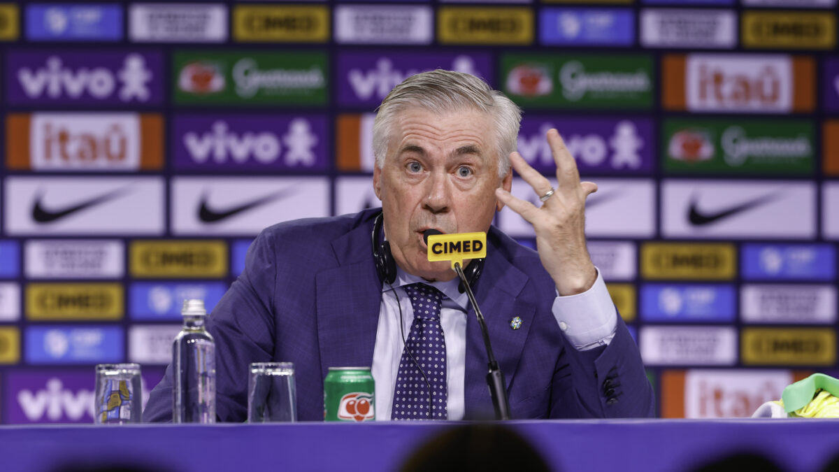Carlo Ancelotti, durante sua apresentação pela CBF