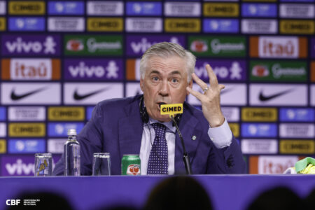 Carlo Ancelotti, durante sua apresentação pela CBF