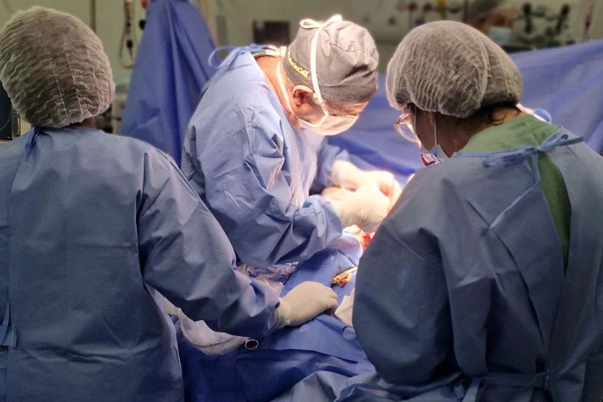 Cirurgiões operam gêmeas siamesas (Foto: Reprodução)