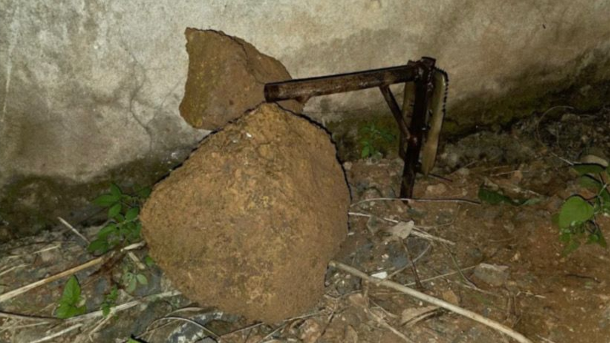Armadilha com arma caseira (Foto: Divulgação PCGO)