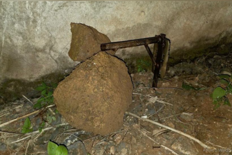 Armadilha com arma caseira (Foto: Divulgação PCGO)