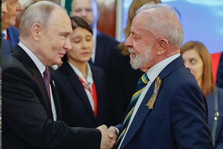 Lula e Putin no Kremlin (Foto: Divulgação)