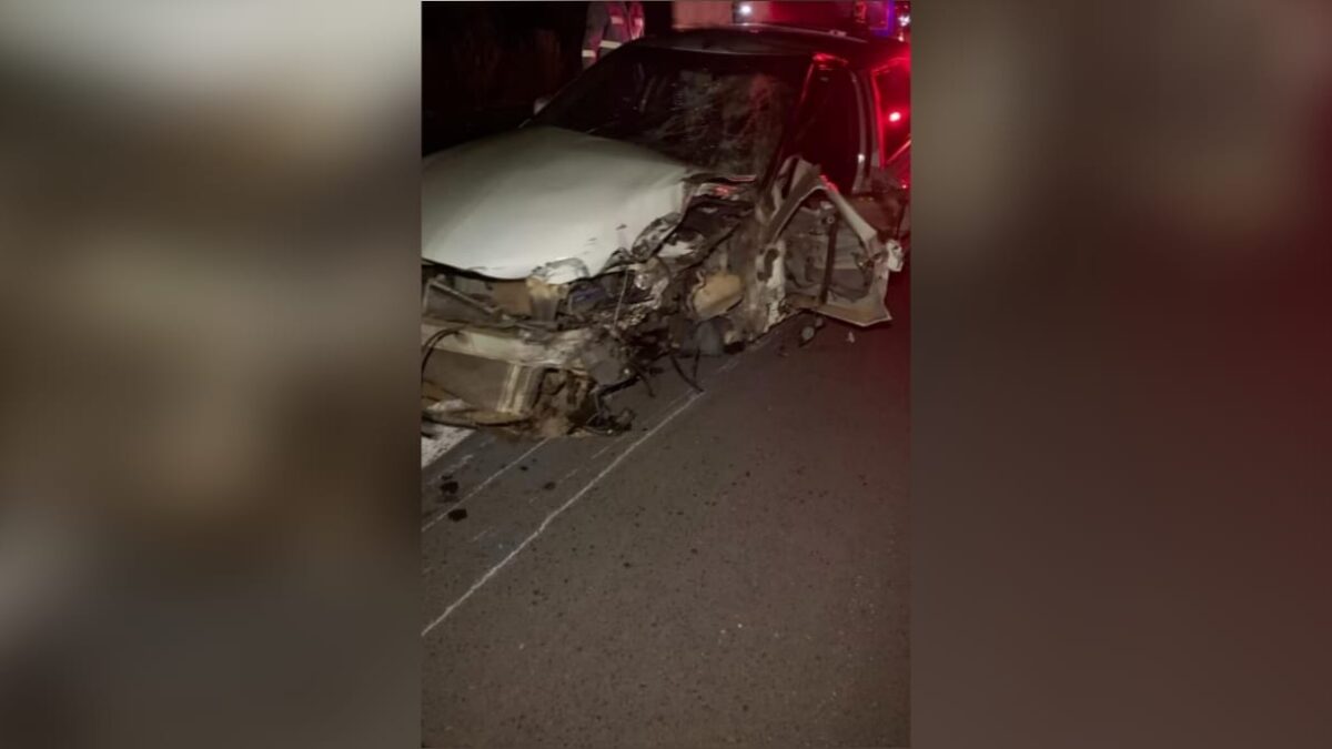 Imagem do carro após o acidente