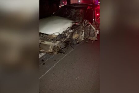 Imagem do carro após o acidente