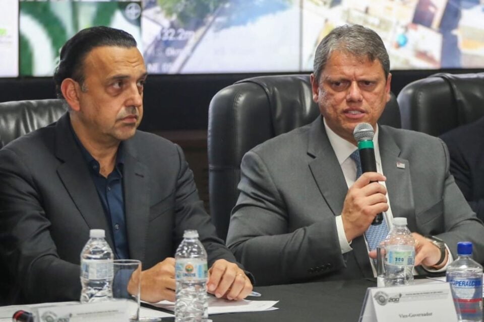 Tarcísio ao lado do vice-governador Felício Ramuth (Foto: redes sociais)