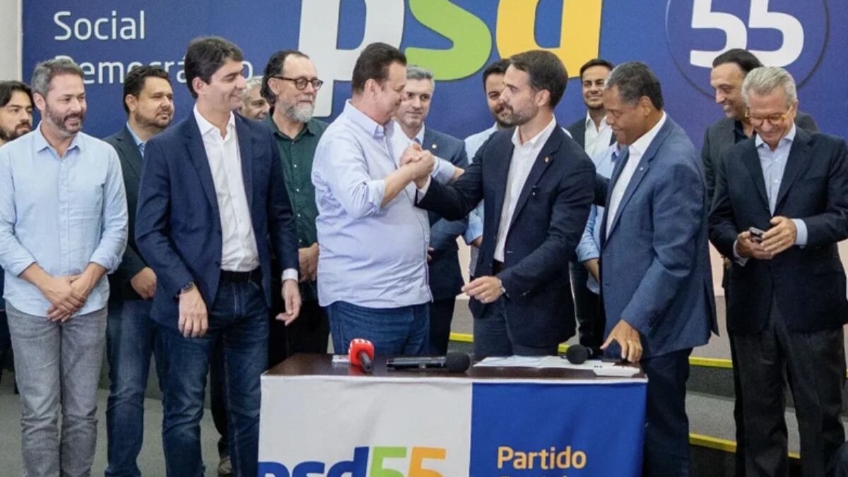 Eduardo Leite no ato de filiação ao PSD (Foto: Divulgação)
