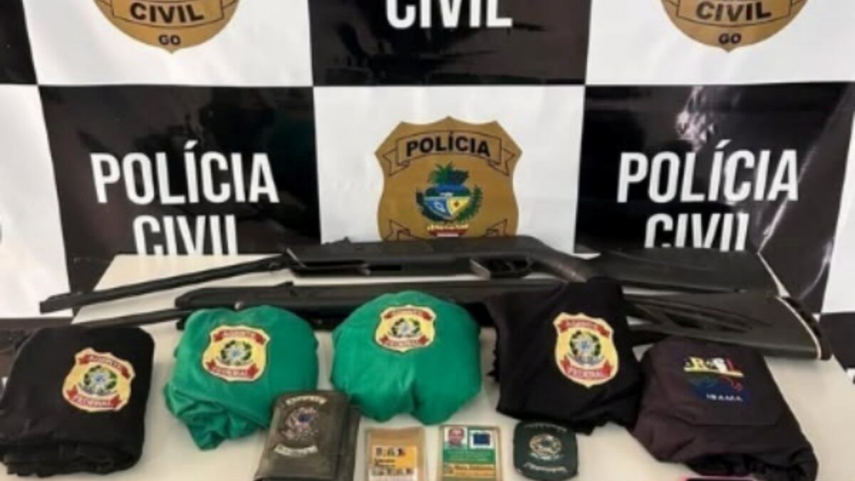 Imagens dos materiais apreendidos com o suspeito
