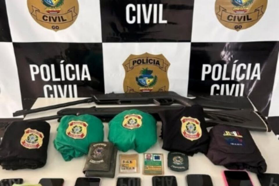 Imagens dos materiais apreendidos com o suspeito