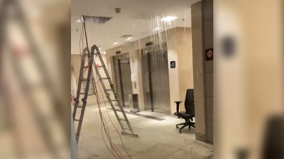 Atendimento em bloco do TJGO evacuado após queda de forro do teto volta na segunda-feira