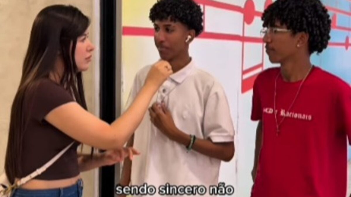 Jovens se confundiram na resposta: "Não acho bacana isso" Vídeo de influencer goiana viraliza: Você namoraria alguém do sexo oposto ?