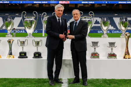 Carlo Ancelotti em sua despedida do Real Madrid