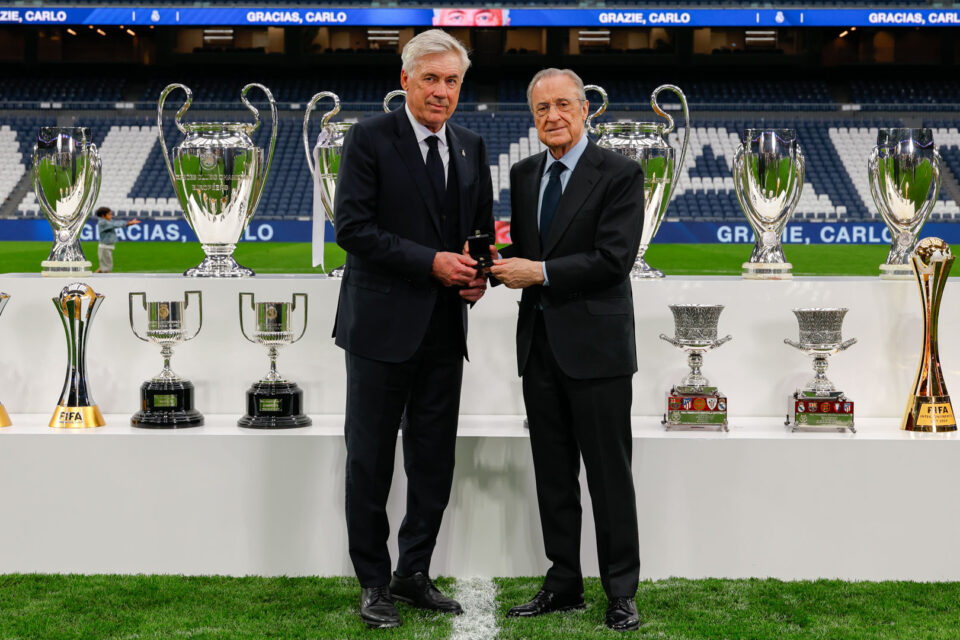 Carlo Ancelotti em sua despedida do Real Madrid