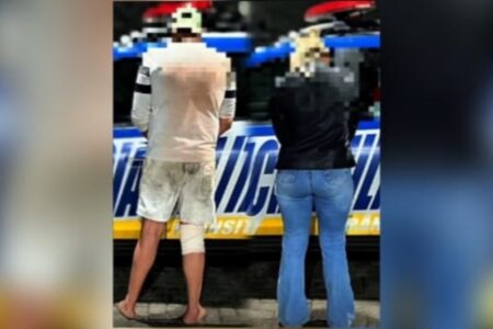 Imagem dos presos após teste do bafômetro