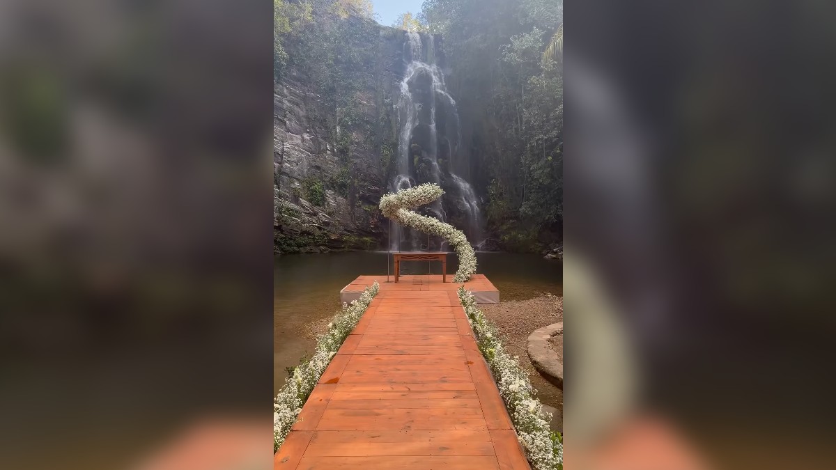 Cachoeira de Corumbá se torna palco de casamento dos sonhos