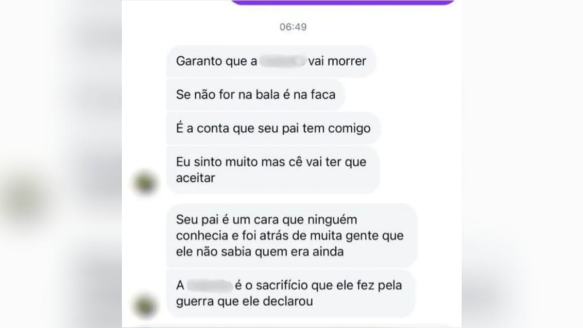 Print com uma das conversas com ameaças