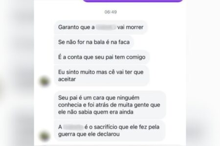 Print com uma das conversas com ameaças