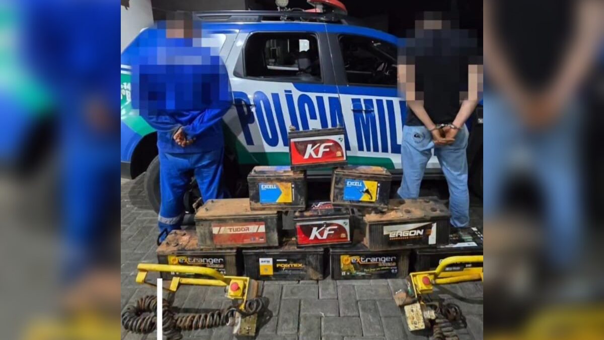 Dupla é presa por roubar baterias em construtora de Aparecida de Goiânia