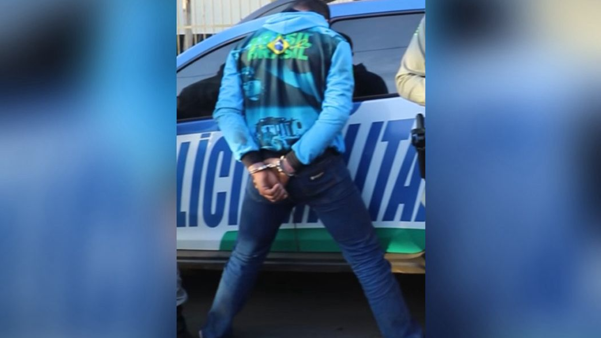 Homem preso por homicídio (Foto: Reprodução)