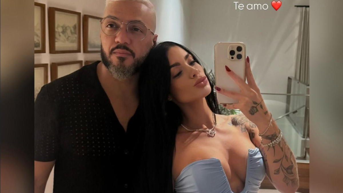Cantor Belo e a namorada Rayane Figliuzzi (Foto: Reprodução)